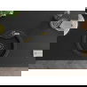 Mexen Diego 1-compartment granite sink with a kitchen mixer tap Flora, Black/Silver metallic - 6512-73-670401-57-B