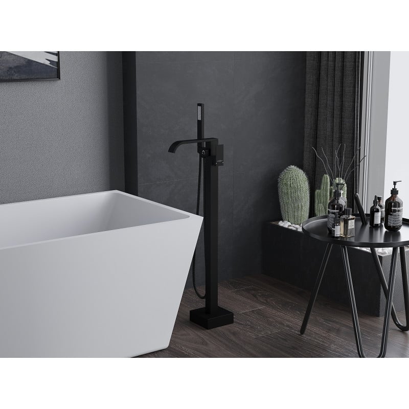 Mexen Lava freestanding bath faucet, black - 752433-70