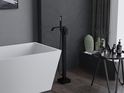 Mexen Lava freestanding bathtub mixer tap, Black - 752433-70