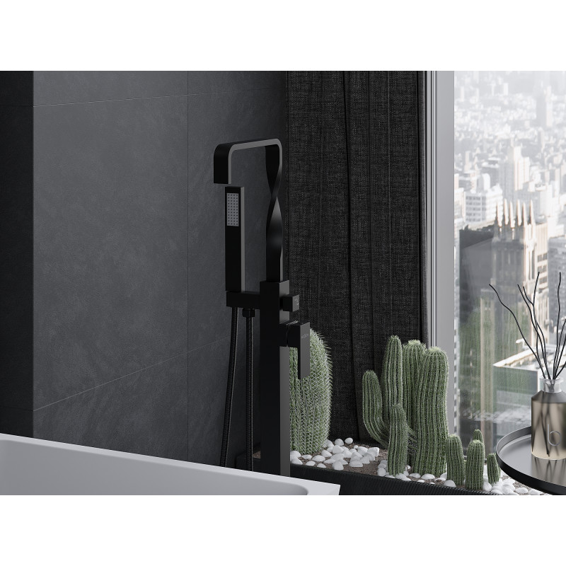 Mexen Avila freestanding bathtub faucet, black - 75833-70