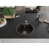 Mexen Diego 1-bowl granite sink with Flora kitchen tap, black/golden metallic - 6512-75-670401-07