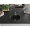 Mexen Diego granite kitchen sink 1-bowl with Flora kitchen faucet, black/gold metallic - 6512-75-670401-07-B