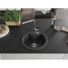 Mexen Diego granite sink 1-bowl with Flora kitchen faucet, black speckled - 6512-76-670401-00