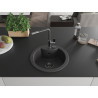 Mexen Diego granite sink single-bowl with Flora kitchen faucet, black speckled - 6512-76-670401-08-B