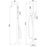 Mexen Alma freestanding bathtub mixer tap, Gold - 75033-50