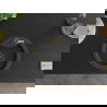 Mexen Diego 1-compartment granite sink with a kitchen mixer tap Flora, spotted black - 6512-76-670401-57-B