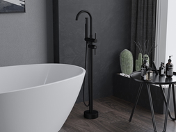 Mexen Alma freestanding bathtub mixer tap, Black - 75033-70