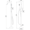 Mexen Alma freestanding bathtub mixer tap, White - 75033-20