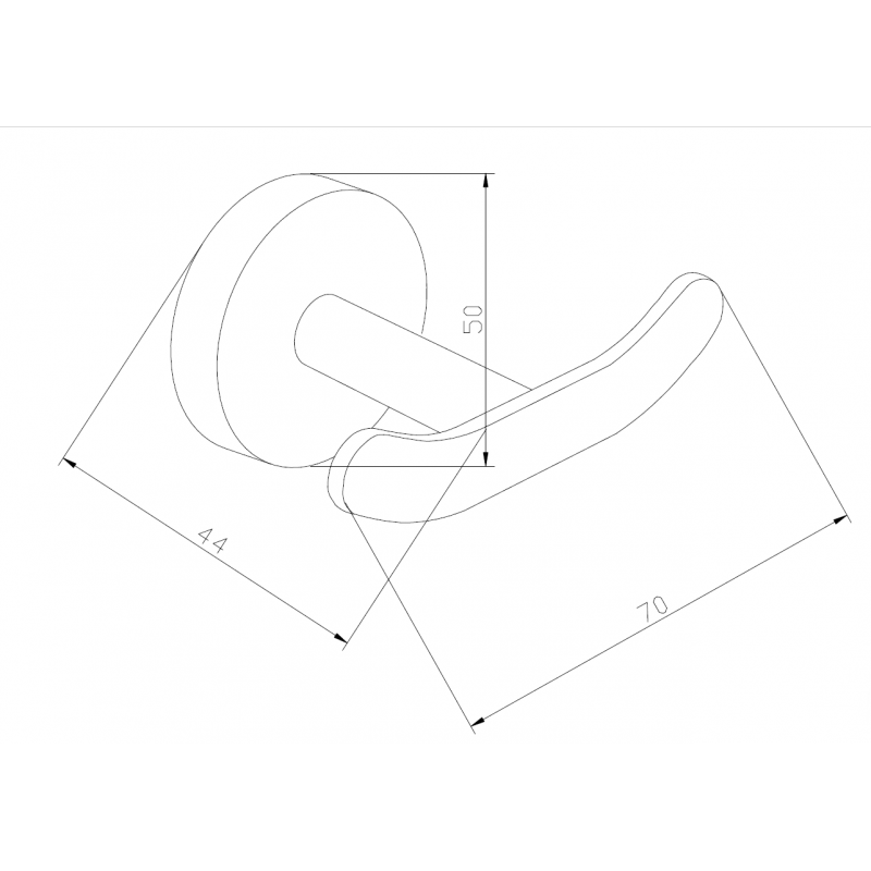 Mexen Loft double towel hook, chrome - 7012635-00