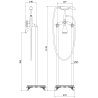 Mexen Retro freestanding bathtub faucet, gold - 75933-50