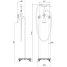 Mexen Retro freestanding bathtub mixer tap, Gold - 75933-50