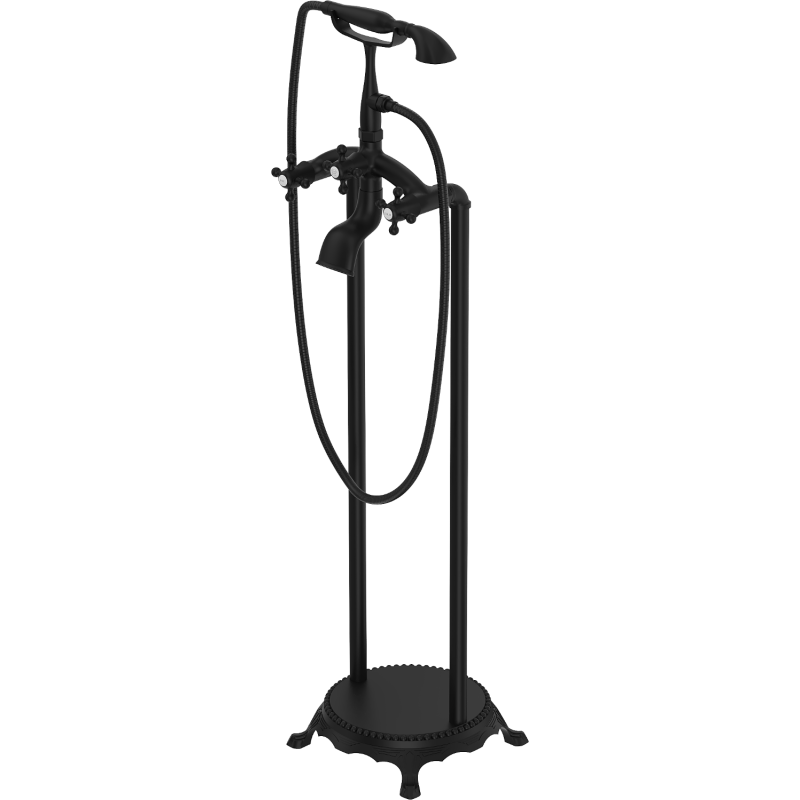 Mexen Retro freestanding bathtub mixer tap, Black - 75933-70