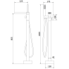 Mexen Algar freestanding bathtub mixer tap, Chrome - 75733-00