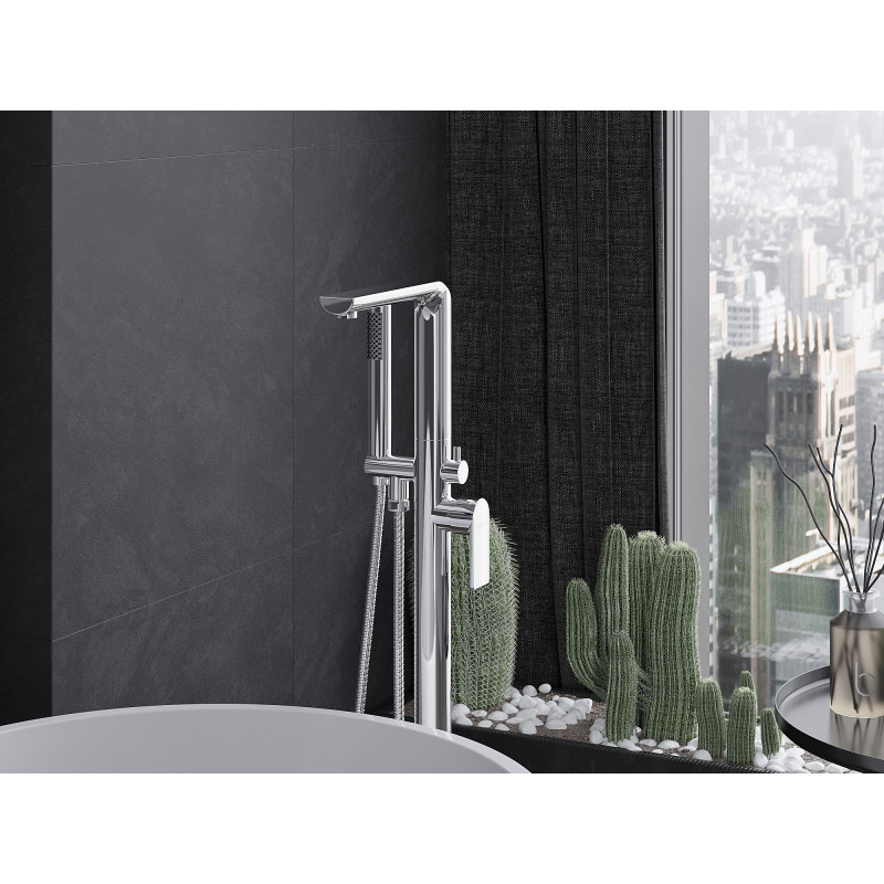 Mexen Roxy freestanding bathtub faucet, chrome - 75533-00