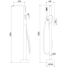 Mexen Roxy free-standing bath mixer, black - 75533-70