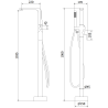 Mexen Roxy freestanding bathtub mixer tap, Black - 75533-70
