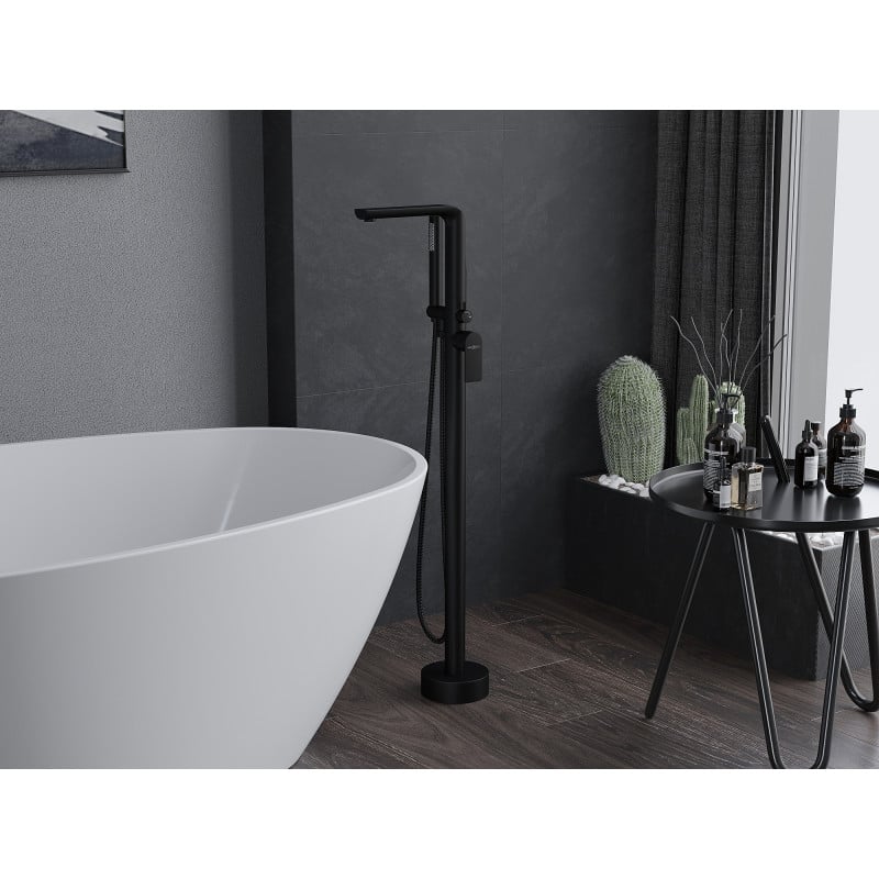 Mexen Roxy free-standing bath mixer, black - 75533-70