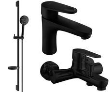 Mexen Kama DS75 bathtub set, Black - 72503DS75-70
