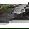 Mexen Bruno 1-compartment granite sink with a drip tray and kitchen mixer tap Flora, Black/Silver metallic - 6513-73-670401-70-B