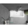Mexen Cube rectangular bathtub 170 x 80 cm with casing and 1-wing screen 50 cm, transparent, chrome - 550517080X9505000001