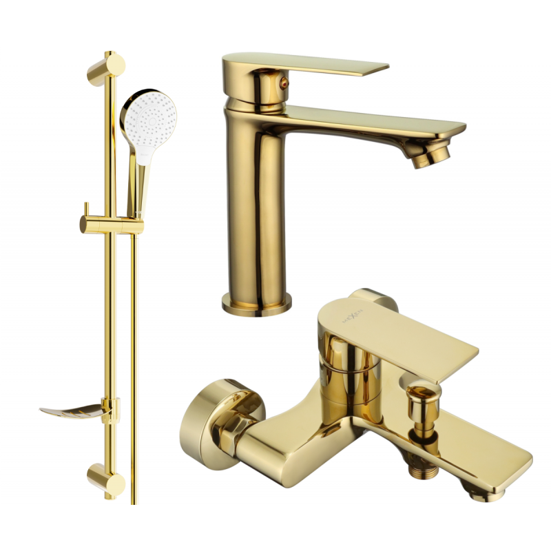 Mexen Royo DF05 bathtub set, Gold - 72203DF05-50
