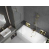 Mexen Cube rectangular bathtub 170 x 80 cm with casing and 1-pane screen 50 cm, transparent, gold - 550517080X9505000050