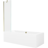 Mexen Cube rectangular bathtub 170 x 80 cm with casing and 1-fold screen 50 cm, transparent, gold - 550517080X9505000050
