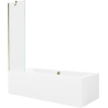 Mexen Cube rectangular bathtub 170 x 80 cm with casing and 1-pane screen 50 cm, transparent, gold - 550517080X9505000050