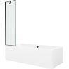 Mexen Cube rectangular bathtub 170 x 80 cm with enclosure and 1-panel screen 50 cm, black pattern - 550517080X9505007070