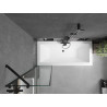 Mexen Cube rectangular bathtub 170 x 80 cm with enclosure and 1-panel screen 50 cm, black pattern - 550517080X9505007070