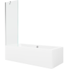 Mexen Cube 170 x 80 cm rectangular bathtub with panels and a 1-wing screen 60 cm, transparent, chrome - 550517080X9506000001