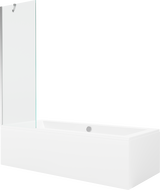 Mexen Cube 170 x 80 cm rectangular bathtub with panels and a 1-wing screen 60 cm, transparent, chrome - 550517080X9506000001