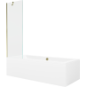 Mexen Cube rectangular bathtub 170 x 80 cm with casing and 1-panel screen 60 cm, transparent, gold - 550517080X9506000050