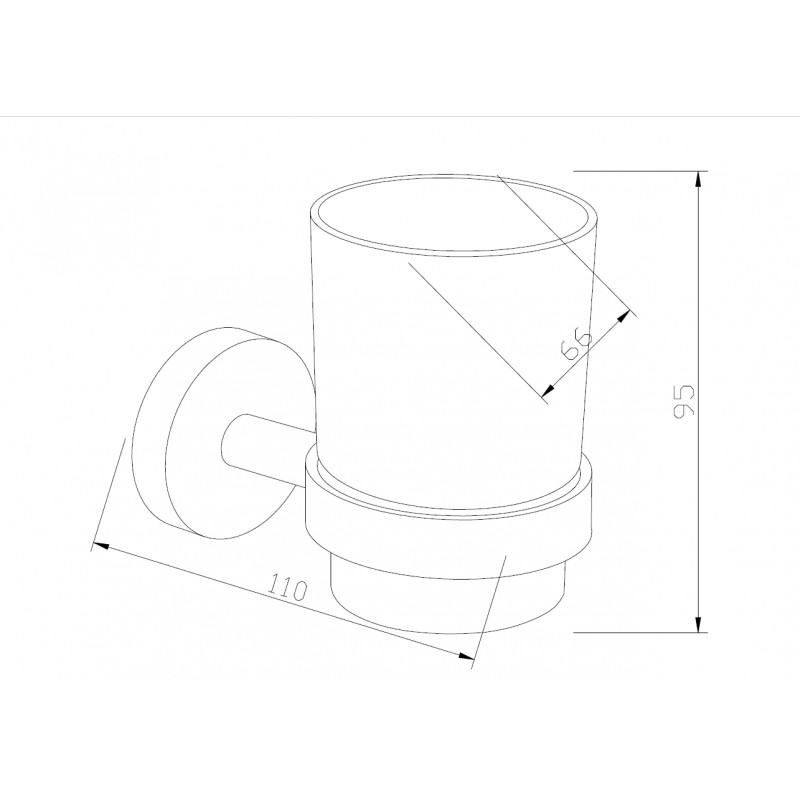 Mexen Loft toothbrush cup, chrome - 7012638-00