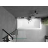 Mexen Cube Rectangular Bathtub 170 x 80 cm with Casing and 1-Wing Shower Screen 60 cm, Transparent, Black - 550517080X950600007?