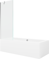 Mexen Cube 170 x 80 cm rectangular bathtub with panels and a 1-wing screen 70 cm, transparent, chrome - 550517080X9507000001