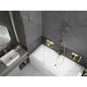 Mexen Cube rectangular bathtub 170 x 80 cm with enclosure and 1-wing screen 70 cm, transparent, gold - 550517080X9507000050