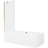Mexen Cube rectangular bathtub 170 x 80 cm with casing and 1-wing screen 70 cm, transparent, gold - 550517080X9507000050