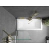 Mexen Cube rectangular bathtub 170 x 80 cm with enclosure and 1-wing screen 70 cm, transparent, gold - 550517080X9507000050