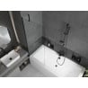 Mexen Cube rectangular bath 170 x 80 cm with casing and 1-wing screen 70 cm, transparent, black - 550517080X9507000070