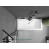 Mexen Cube rectangular bathtub 170 x 80 cm with enclosure and 1-wing screen 70 cm, transparent, black - 550517080X9507000070