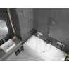 Mexen Cube rectangular bathtub 170 x 80 cm with enclosure and 1-panel screen 80 cm, transparent, chrome - 550517080X9508000001