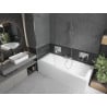 Mexen Cube rectangular bath 170 x 80 cm with casing and 1-wing screen 80 cm, transparent, chrome - 550517080X9508000001