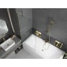 Mexen Cube rectangular bathtub 170 x 80 cm with housing and single-wing screen 80 cm, transparent, gold - 550517080X9508000050