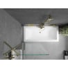 Mexen Cube rectangular bathtub 170 x 80 cm with housing and single-wing screen 80 cm, transparent, gold - 550517080X9508000050
