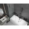 Mexen Cube rectangular bathtub 170 x 80 cm with casing and 1-wing screen 80 cm, transparent, black - 550517080X9508000070