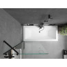 Mexen Cube rectangular bathtub 170 x 80 cm with casing and 1-wing screen 80 cm, transparent, black - 550517080X9508000070