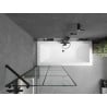 Mexen Cube rectangular bathtub 170 x 80 cm with panel and 1-wing screen 80 cm, black pattern - 550517080X9508007077