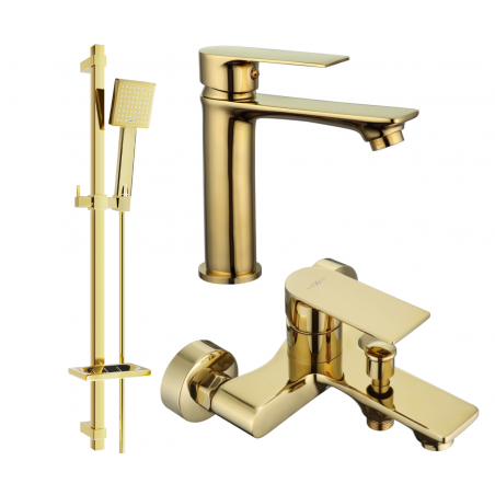 Mexen Royo DQ45 bathtub set, Gold - 72203DQ45-50