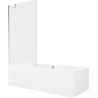 Mexen Cube 170 x 80 cm rectangular bathtub with panels and a 1-wing screen 90 cm, transparent, chrome - 550517080X9509000001